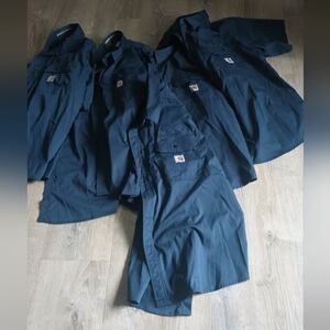 Lot Of Five Carhartt Force Solid Short Sleeve Vented Workshirt (Blue) NWOT